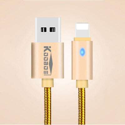 

KOOBOS Aluminum Alloy 8Pin Lightning Charging Data Cable For IPHONE 21A USB Cable With Indicator 2M 12M-2m