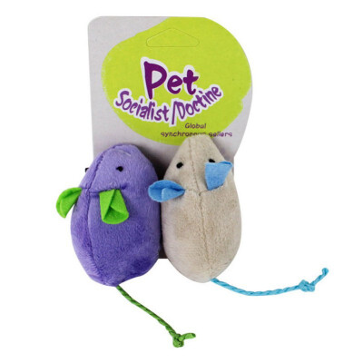 

2pcs Pet Soft Plush Simulated Mouse Toy Cat Scratch Bite-resistant Fake Fat Mice Toy For Teasing Kitten Supplies