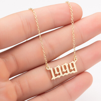 

Sale Custom Jewelry Special Date Year Number Necklace for Women from 1980 to 2002 Personalized Collares Necklaces