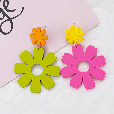 

Flashbuy Boho Style Flower Statement Earrings Alloy Colourful Earrings for Women Fashion Beach Summer Pendientes Girls Jewelry