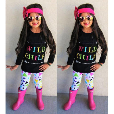 

Toddler Kids Baby Girls T-shirt Tops Pants Leggings Headband Clothes Outfit Set