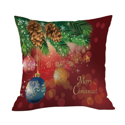 

Tailored Happy Christmas Pillow Cases Linen Sofa Cushion Cover Home Decor Pillow Core