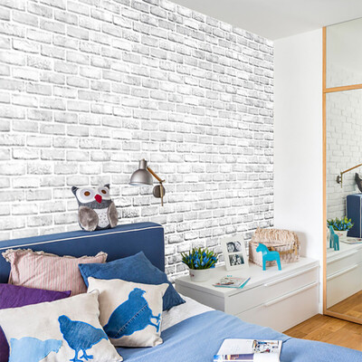 

〖Follure〗3D Brick Stone Rustic Effect Self-adhesive Wall Sticker Home Decor