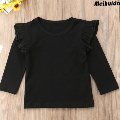 

Toddler Kid Baby Girl Long Sleeve Warm Tops T-Shirt Infant Ruffle Blouse Clothes