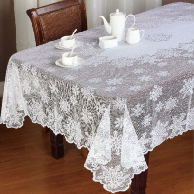 

〖Follure〗Christmas Table Cloth Cover White Vintage Lace Tablecloth Home Party Xmas Decor