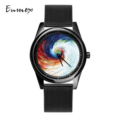 

Enmex oil painting texture creative vortex design cool style artistic temperament watch