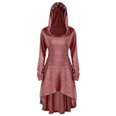 

Women Long Sleeve Hoodie Dress High Low Loose Sweater Cloak Renaissance Outwear