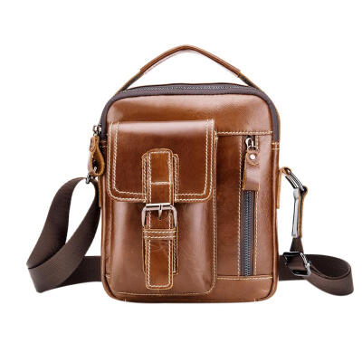 

Men Casual Handbags Genuine Leather Shoulder Bags Business Crossbody Packs