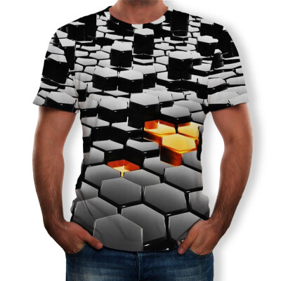 

Toponeto Mens Summer New Style 3D Printed Short Sleeves Fashion Comfort Blouse Top