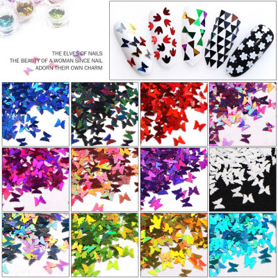 

Gobestart Nail Glitter Sequins Paillette Triangle Pentagram 3D Nail Art Decoration