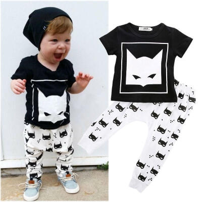 

Infant Newborn Baby Boys Clothes Short sleeve Batman T-shirt Pants Summer Outfits Set 0-24M