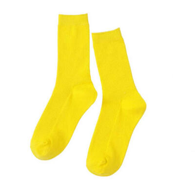 

Solid Color Vertical Stripe Women Cotton Soft Breathable Casual Tube Socks