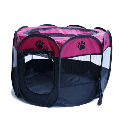

Pet Tent Portable Removable Waterproof Folding Dog House Soft Kennel Cat Cage