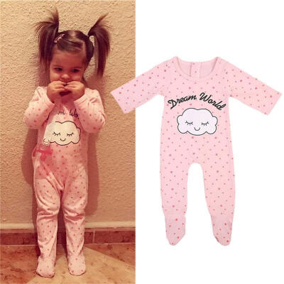 

Cute Cloud Newborn Baby Girls Long Sleeve Sleepwear Pajamas Pyjamas Set Clothes Romper