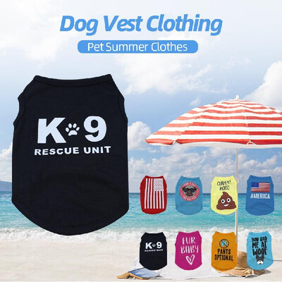 

Dog Shirt Dog T-Shirts Dog Summer Clothes Printed Pet Vest Clothing Party Apparels Pet Summer Clothes for Small Puppy Dogs Cats Su