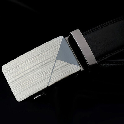 

Hot selling Men belt fashion black Imitation leather Alloy Automatic buckle belt business affairs Men casual decoration belt