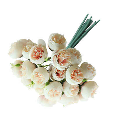 

Gobestart 27Heads Artificial Fake Camellia Rose Bouquet Silk Flower Wedding Party Home DIY