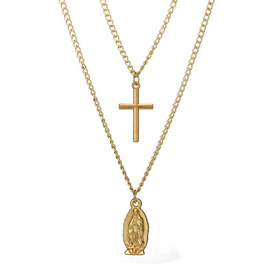

Tocona Summer Boho Multilayer Womens Cross Pendant Necklace Round Buddha Pendant Long Chains Necklace Statement Jewelry 4532