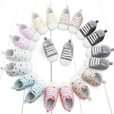 

Newborn Baby Toddler Girl Crib Shoes Pram Soft Sole Prewalker Anti-slip Sneakers