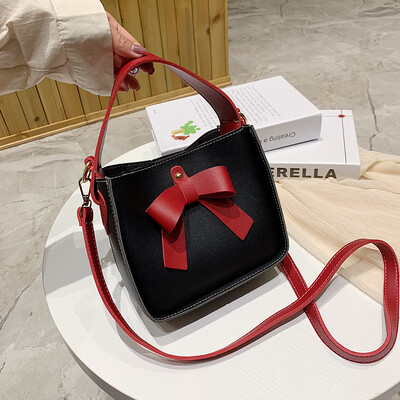 

Senior sense of foreign style womens bag Joker bow handbag new 2019 summer bucket shoulder bag messenger bag