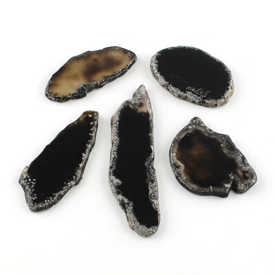 

Dyed Mixed Shape Natural Agate Gemstone Big Pendants Black 50110x2350x57mm Hole 2mm