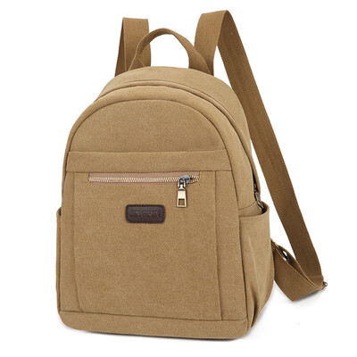 

Tailored Fashion Neutral Solid Color Canvas Versatile Backpack Student Computer Bag