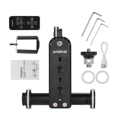 

Andoer PPL-06S Pro Auto Dolly Motorized Video Slider Skater 5 Speeds Adjustable Aluminum Alloy Max Load 4kg with USB Rechargeable