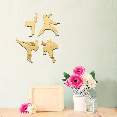 

〖Follure〗Acrylic 3D Kongfu Combination Mirror Effect Wall Sticker Decal Home Decor GD