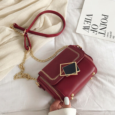 

Summer small fresh bag female 2019 new wave Korean version of the fashion scrub wild chain single shoulder slung small square bag