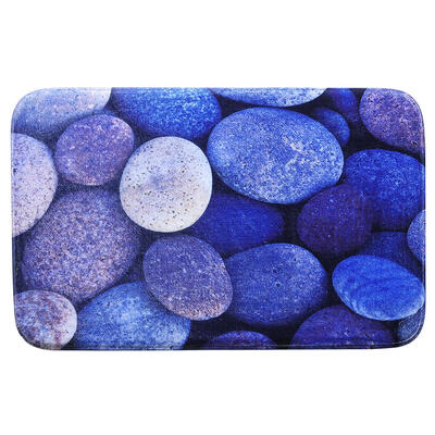 

Non-Slip Pebble Print Flannel Carpet Cobble Stone Rug Room Soft Floor Mat
