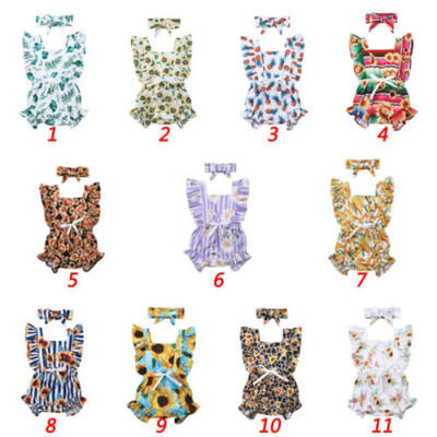 

US 2Pcs Newborn Baby Girl Floral Cotton Romper Bodysuit Playsuit Clothes Outfits