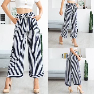 

Tailored Women Casual Stripes Pants Trousers Pants Trousers Ladies Loose Pants