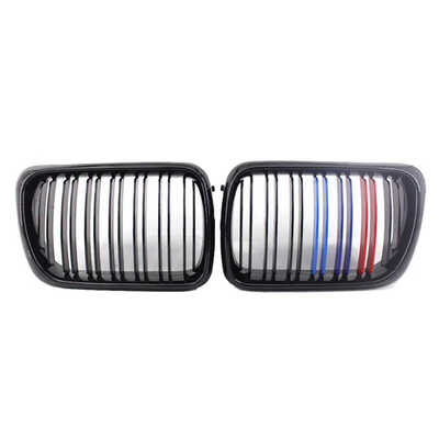 

1 Pair Gloss Black Double Line -color Car Grille 5113819515251138195151 Replaement for BMW E36 97-99
