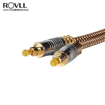 

Rover ROVLL audio cable digital fiber zinc alloy square mouth copper shell high fidelity home theater amplifier audio cable 3 m RVAFLGD1830 gold