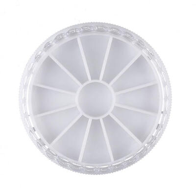 

13 Grids PP Nail Tips Storage Box Round Empty Case Accessory Container