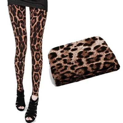 

Womens Sexy Stretchy Leopard Print Skinny Thermal Pants Slim Leggings Wide Warm