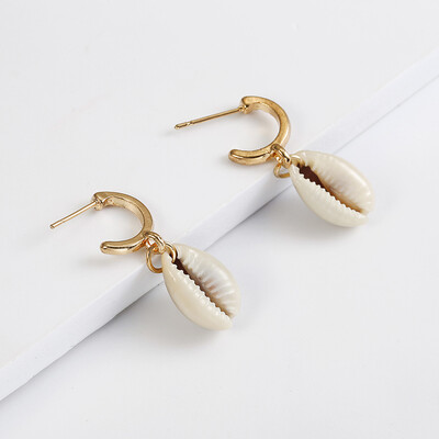 

2019 Fashion Shell Earrings For Women Summer Vocation Sea Beach Drop Earring Vintage Gold Long Earrings Female Boho Jewelry