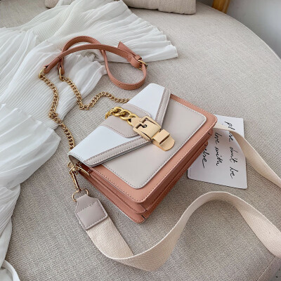 

Advanced sense of the sense of texture color handbag handbag new 2019 one-shoulder slung fashion chain small square bag