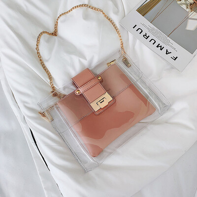 

Summer transparent jelly chain bag handbag 2019 new wave Korean version of the wild single shoulder slung fashion child bag