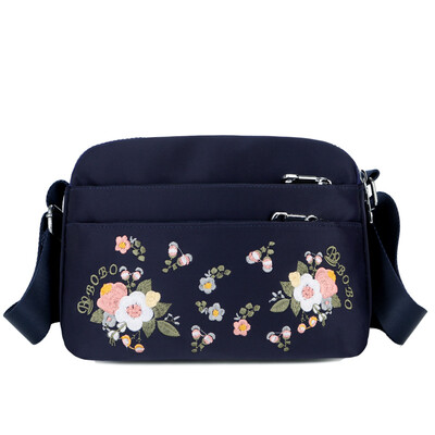 

Embroidery single shoulder bag sport small bag middle-aged mother bag light leisure small cloth bag Oxford cloth bag