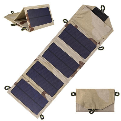 

7W Foldable Solar Charger Certified Sun Power Panel Portable Power Source for Cell Phone Tablet PC Power Bank