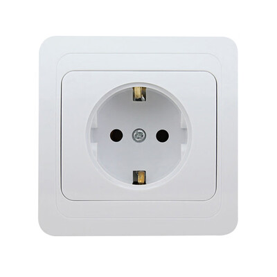 

16A European Wall Socket PC Plastic Panel HomeOffice Wall Charger Adapter Socket