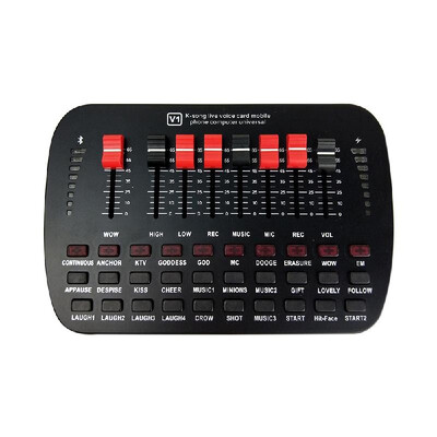 

V1 Live Sound Card Universal Volume Adjustable USB External Audio Mixer Sound Card for PC Phone Computer