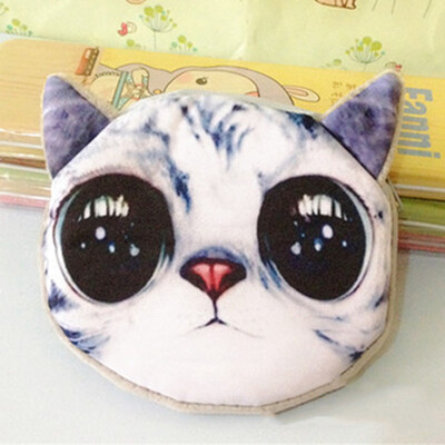 

Hot Cute Cartoon Kitten Series Comet People Coin Purse Key Bag Cat Head Dog Head Printing Coin Bag