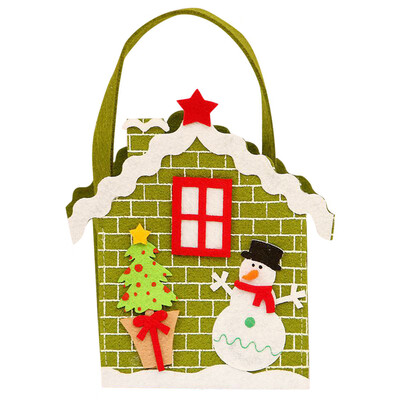 

Tailored Non-woven small candy gift bag Santa snowman house apple bag tote
