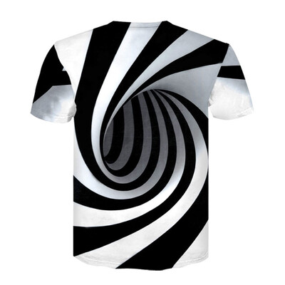 

Summer Men\s Short Sleeve Swirl 3D Digital Print T-Shirt