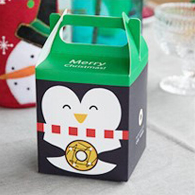

1Pcs Cartoon Christmas Gift Box Folded Colorful Christmas Apple Box Xmas Candy Fruit Box Kids Birthday Party Gift Packaging Bags