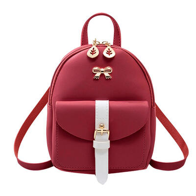 

Hit Color Bowknot Backpacks Women Small Shoulder PU Leather Crossbody Bags