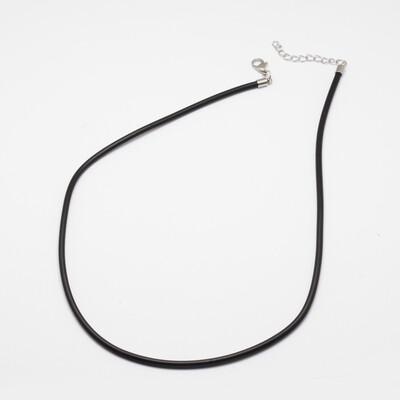 

Round Leather Cord Necklaces Making with 304 Stainless Steel Lobster Claw Clasps&Extender Chain Black 18" 3mm