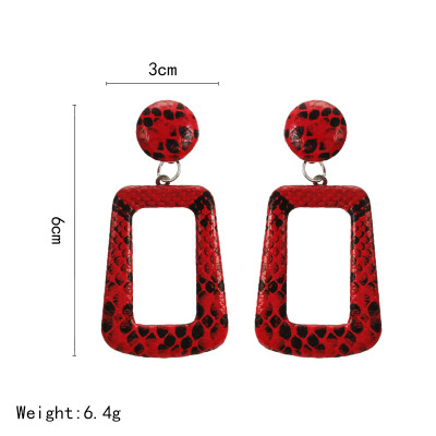 

New Fashion Big Round Geometric Drop Earrings for Women Punk Vintage Statement Earrings Snake Skin Party Jewelry Gift